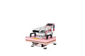 12X15 Semi Automatic Heat Press Machine With Auto Open And Slide Out Base Pink White Aluminium