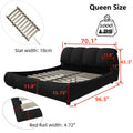 Queen Size Luxury Upholstered Platform Bed With Oversized Padded Backrest And Solid Wood Frame,Suitable For Multiple Heights Of Mattresses,Black Old Sku:W1885S00016 Box Spring Not Required Queen Black Wood Pine Solid Wood