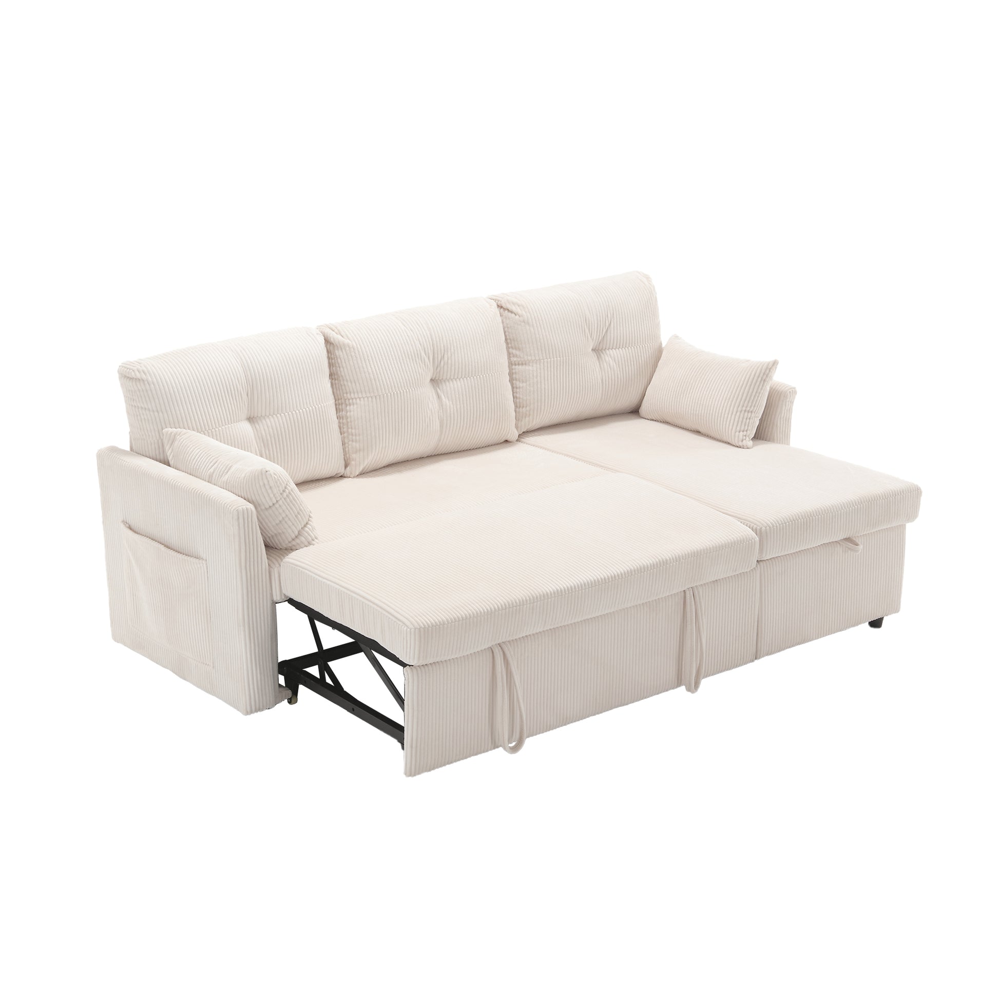 United Modular Sectional Sofa L Shaped Modular Couch With Reversible Chaise Modular Sofa Sectional Couch With Storage Seats Beige Velvet 3 Seat