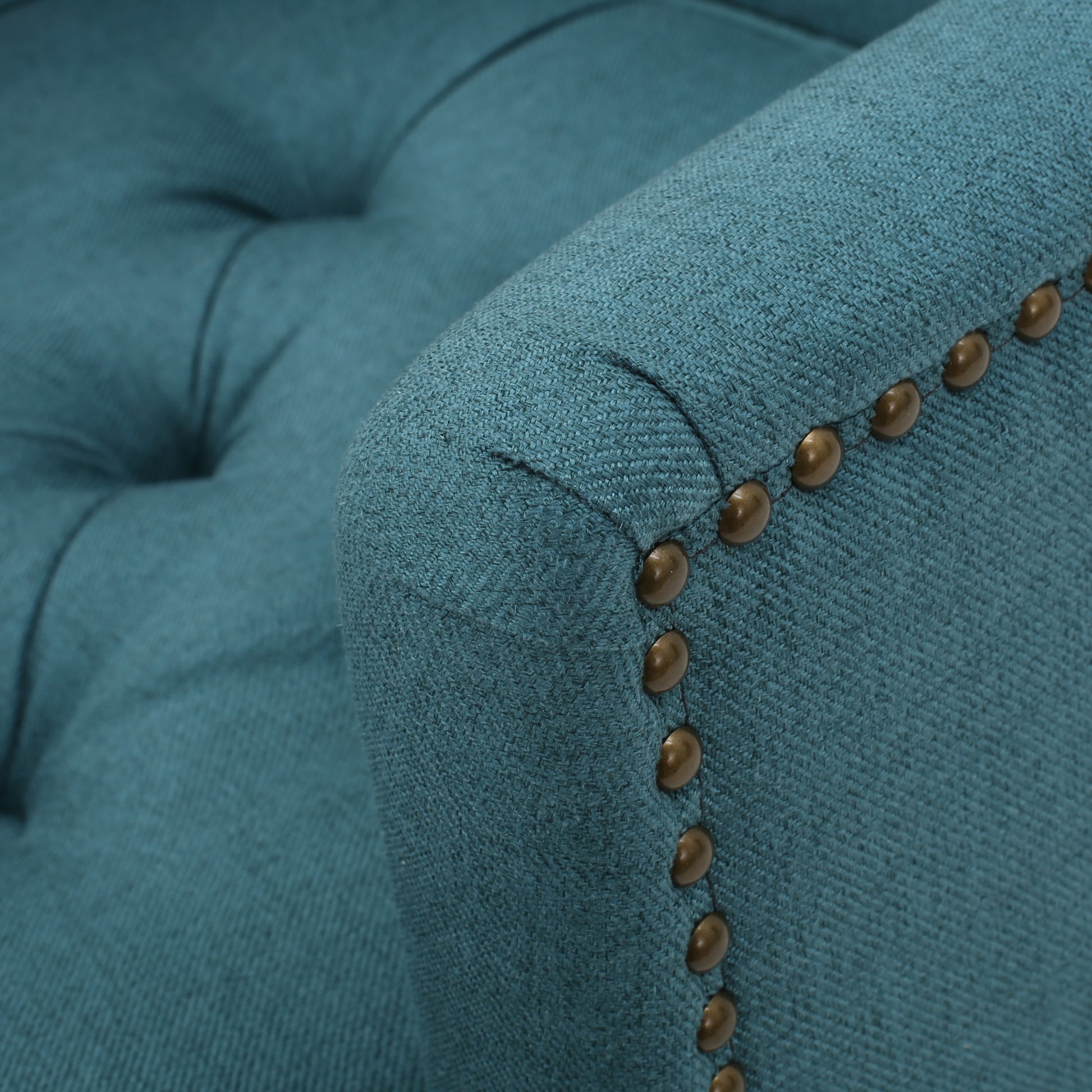 Harrison Tufted Club Chair Teal Fabric