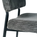 Modern Grey Simple Velvet Dining Chair Fabric Upholstered Chair Family Bedroom Stool Back Dressing, Black Round Table Set, Chair Black Metal Legs Set Of 5 Black Mdf