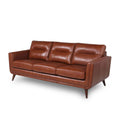 Mid Century Leather Sofa Light Brown Leather 3 Seat