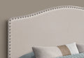 Bed, Headboard Only, Queen Size, Bedroom, Upholstered, Beige Linen Look, Transitional Beige Foam Solid Wood Mdf