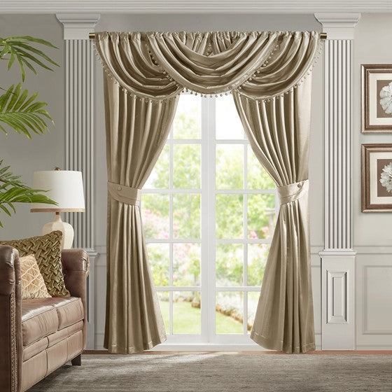 Waterfall Valance Only 1 Pc Valance Champagne Polyester