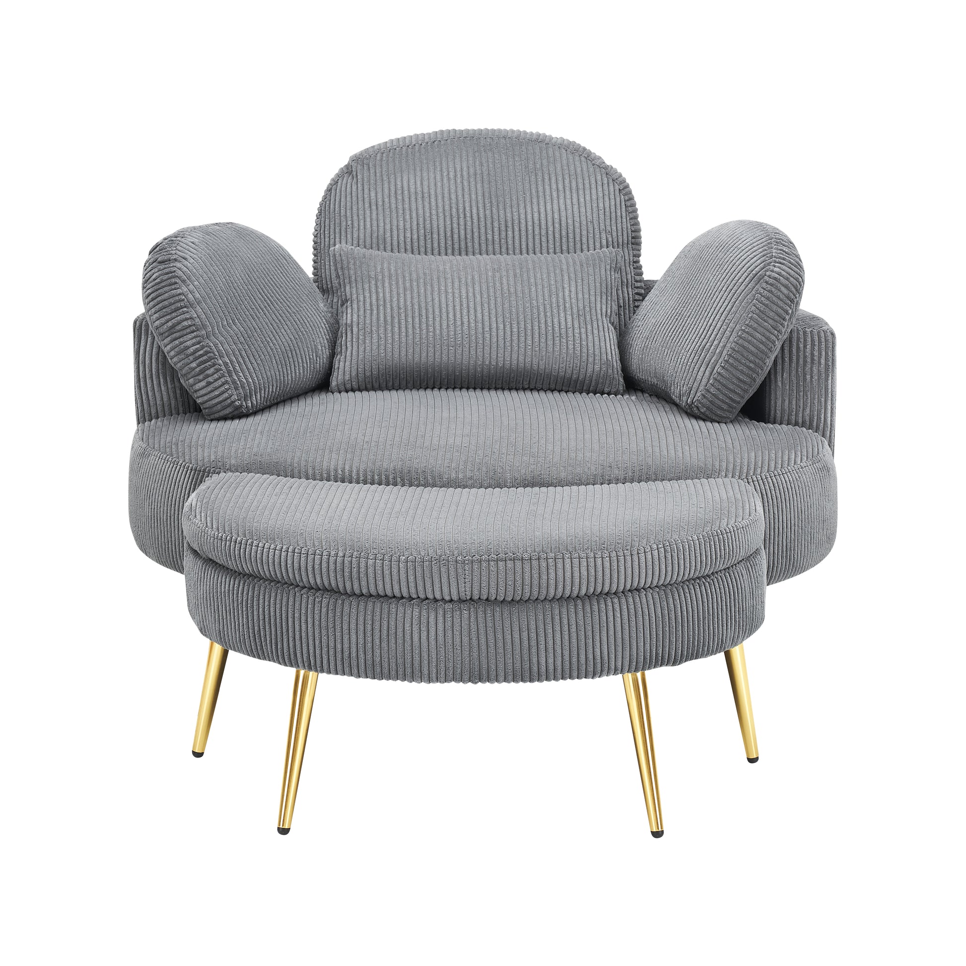 43 Inches Single Grey Comfortable Chair, Single Chair Soft And Comfortable, Suitable For Meeting Room, Living Room, Bedroom Gray Corduroy 1 Seat