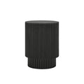19.9 Inch H Shaped Barrel Coffee Table, Nordic Style, Simple Design, Suitable For Indoor And Outdoor Use, Made Of Magnesium Oxide, Suitable For Living Room, Bedroom Or Garden Sofa Black Magnesium