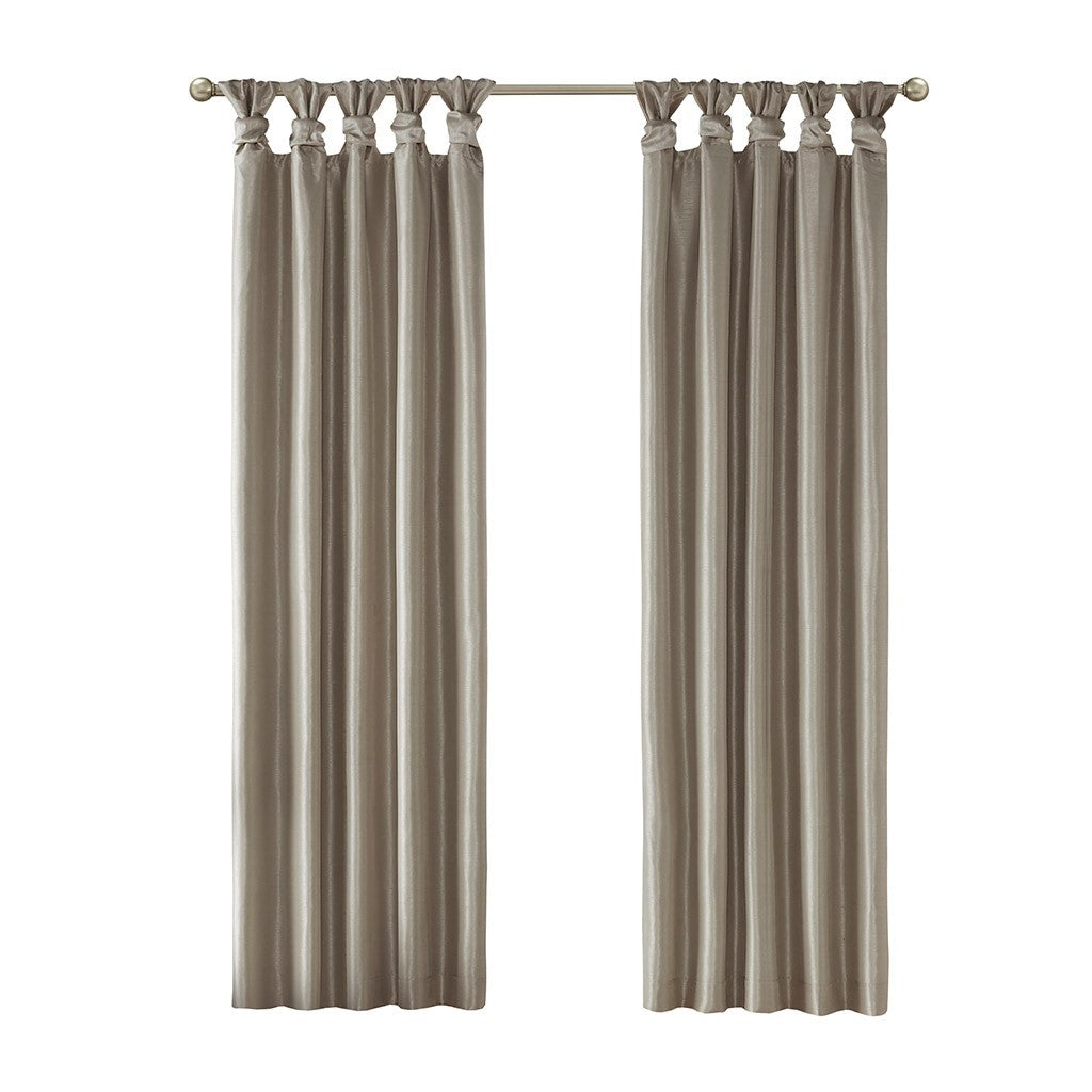 Twist Tab Total Blackout Window Curtain Panel Only 1 Pc Panel Pewter Polyester