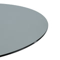 Modern Kitchen Glass Dining Table Round Tempered Glass Grey 31.5