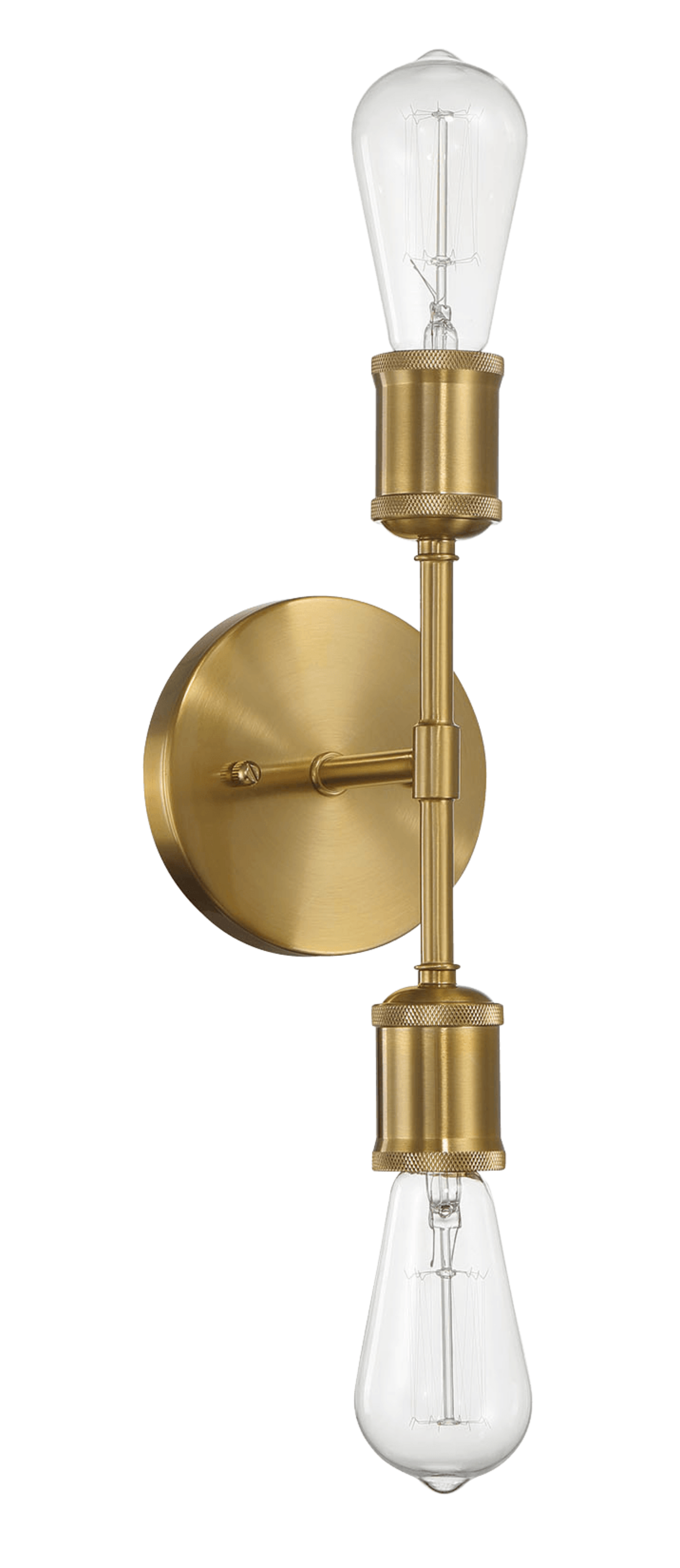 Reverie Double Lights Bathroom Wall Sconce Over Mirror Bedroom Hallway Entryway 5"W 10.75"H 5"E Clear,Gold Brass,Glass,Metal