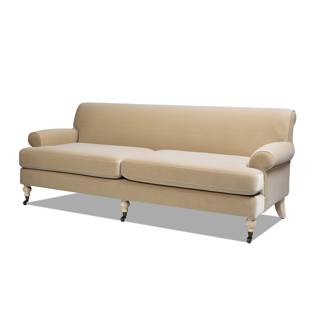 Alana 88" Lawson Two Cushion Tightback Sofa, Fawn Brown Performance Velvet Brown Foam Velvet 2 Seat