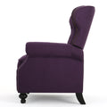 Accented Push Back Recliner Chair With Rolled Arms In Plum, Enjoy Cocooning Comfort Plum Fabric