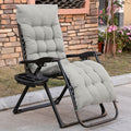 Outsunny Zero Gravity Chair, Folding Reclining Lounge Chair With Padded Cushion, Side Tray For Indoor And Outdoor, Supports Up To 264Lbs, Gray Gray Steel