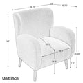Mirod Modern Wing Back Lounge Chair Stylish Design, Soft Fabric, Solid Wood Legs, Easy Assembly, Durable Frame Beige Boucle