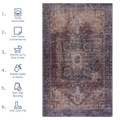 Area Rug, Washable Rug, Low Pile, Non Slip, Non Shedding, Foldable, Kid & Pet Friendly Area Rugs For Living Room, Bedroom, Kitchen, Dining Room Rug Perfect Gifts, Burdy, 2'6'' X 10' Burgundy Chenille Polyester