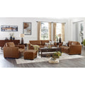 Mary Leather Loveseat Brown Memory Foam Genuine Leather