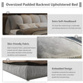 King Size Luxury Upholstered Platform Bed With Oversized Padded Backrest And Solid Wood Frame,Suitable For Multiple Heights Of Mattresses,Beige Old Sku:W1885S00015 Box Spring Not Required King Beige Wood Pine Solid Wood