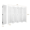 8 Panel Room Divider, 5.6Ft Pegboard Display Wooden Room Divider Folding Privacy Screen Room Divider Freestanding Peg Board Display For Trade Show Craft Show Home Wall Organizer,Elegant White White Modern Wood
