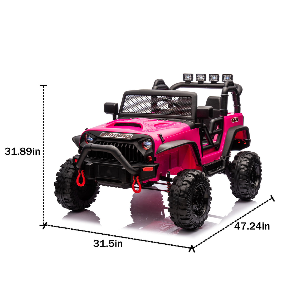 24V Kids Ride On 400W Electric Toy Car W Parents Control,Four Wheel Suspension,Front And Rear Led Searchlight,With Bluetooth,Mp3,Usb,Music,Volume Adjustment,Light Control And Power Display For Kids 3 Rose Red Polypropylene