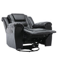 Home Theater Recliner Set Manual Recliner Chair With Wide Armrest, Two Built In Cup Holders For Living Room,Bedroom, Black Old Sku:Sg000760Aab Black Foam Pu Leather