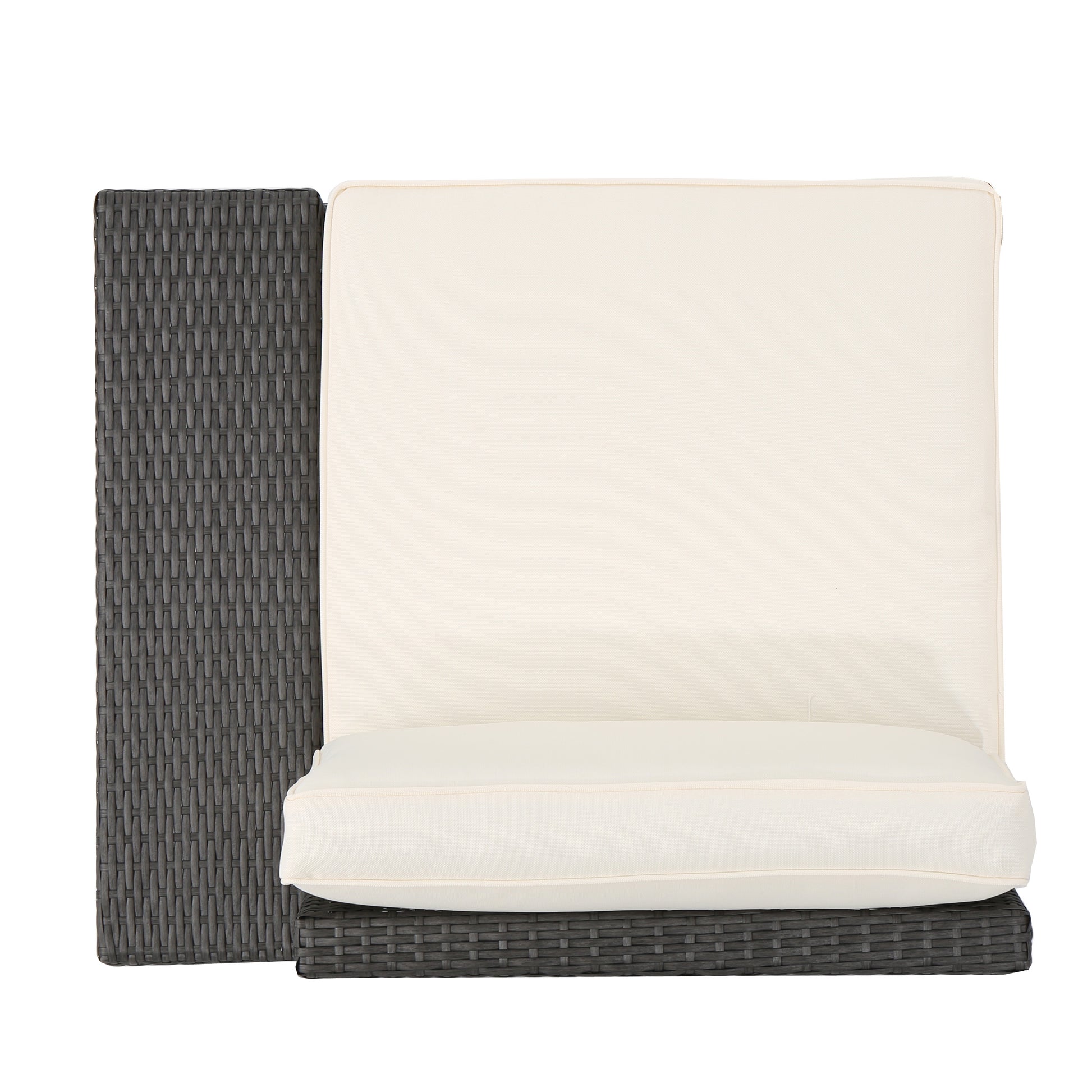 Santa Cruz Arm Chairs L & R Grey Pe Rattan Iron