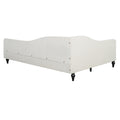 Full Size L Shaped Linen Daybed, With Solid Wood Legs, Beige Old Sku: Sf000146Aaa Full Beige Linen Mdf