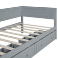 Twin Size Wood Daybed With 2 Drawers And Guardrail, Gray Gray Solid Wood Mdf