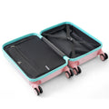 Luggage Set Of 3, 20, 24, 28Inch With Usb Port, 20, 24Inch With Front Opening Design Airline Certified Carry On Luggage With Cup Holder, Abs Pc Hard Shell Luggage With Spinner Wheels, Light Blue