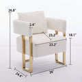 Ts Teddy Velvet Upholstered Metal Foot Sofa White Gold Teddy 1 Seat