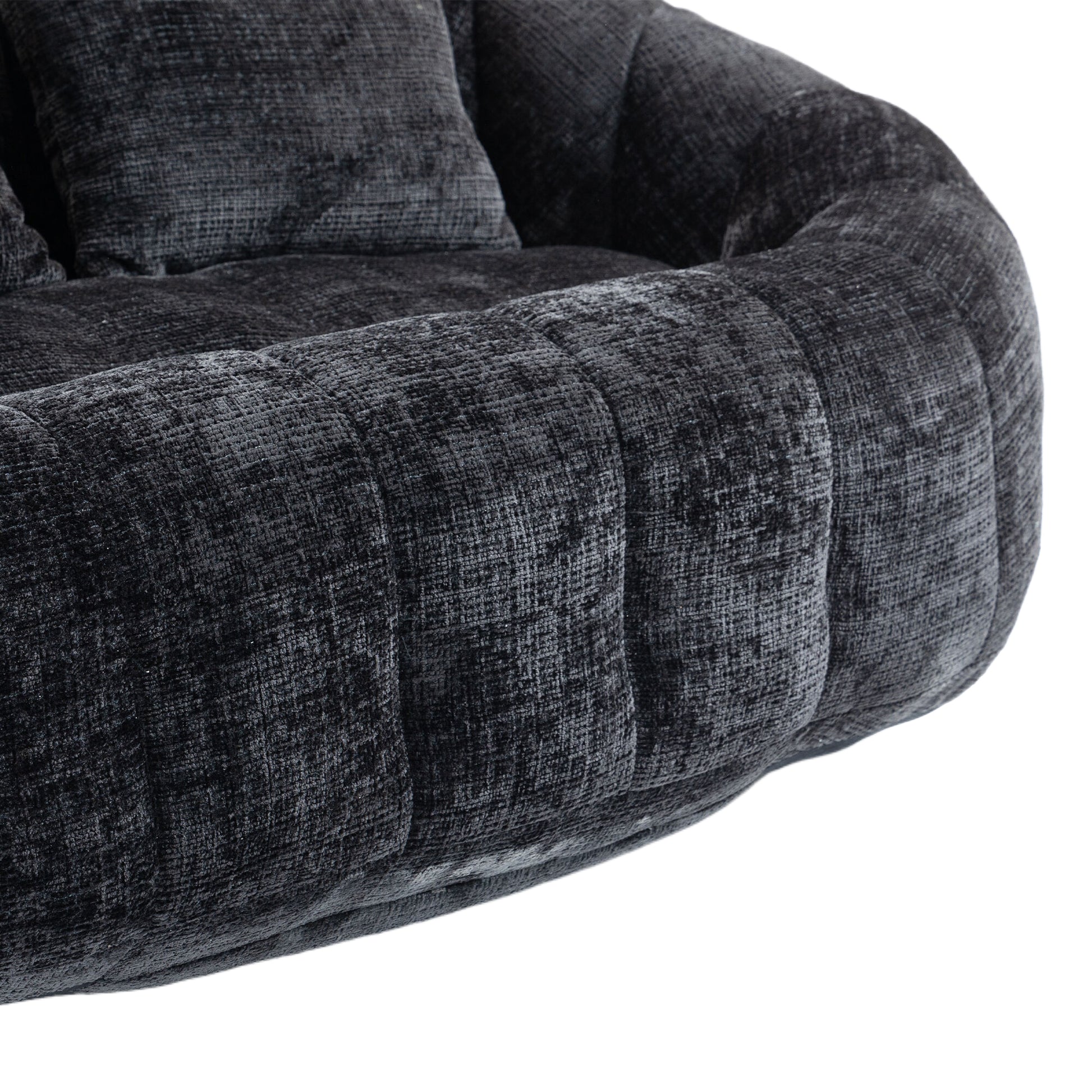 Coolmore Bean Bag Sofa Lazy Sofa Durable Comfort Lounger High Back Bean Bag Chair Couch For Adults And Kids, Indoor & Outdoor, Accent Floor Soft Lounge Chair Black Chenille Black Foam Chenille 2 Seat