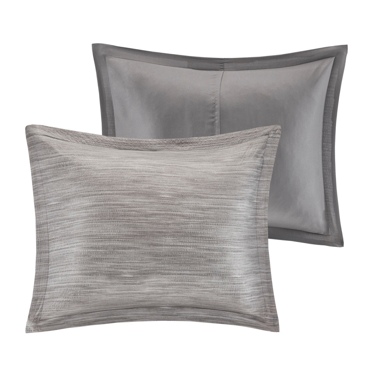 7 Piece Printed Seersucker Comforter Set Grey King King Grey Polyester