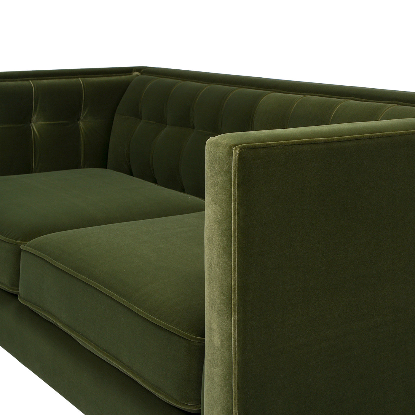 James 74" Modern Tuxedo Sofa, Olive Green Performance Velvet Olive Green Foam Velvet 2 Seat