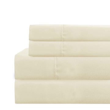 Lanester 4 Piece Full Size Deep Pocket Sheet Set The Urban Port, Cream Cream Microfiber