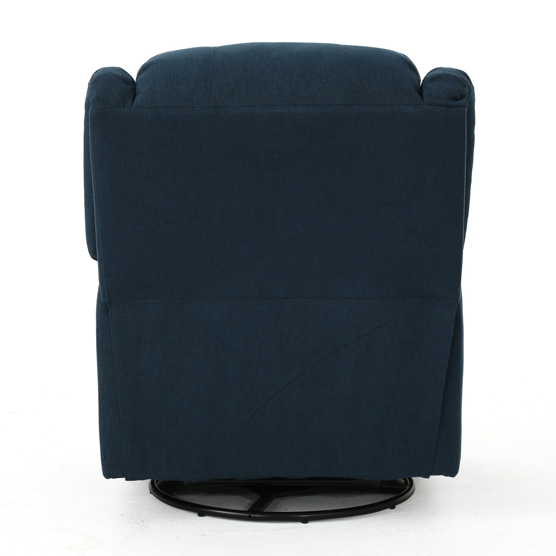 Glider Recliner With Swivel Navy Blue Fabric