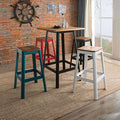 Retro Natural And Black Square Bar Table Natural Black Primary Living Space Modern Pine Rectangular Wood Metal