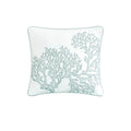 4 Piece Cotton Reversible Embroidered Quilt Set With Throw Pillow Aqua King Cal King King Aqua Cotton