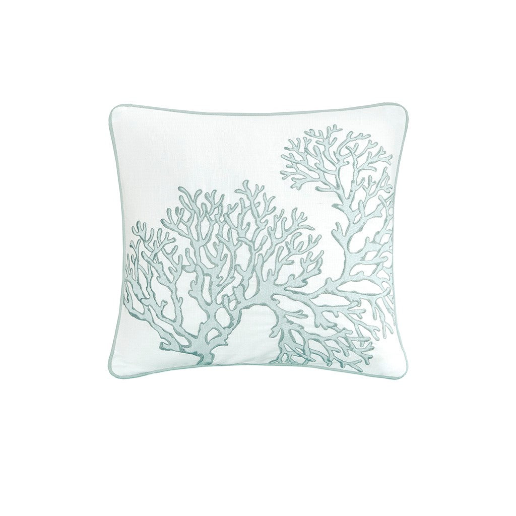 4 Piece Cotton Reversible Embroidered Quilt Set With Throw Pillow Aqua King Cal King King Aqua Cotton