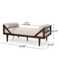 Chaise Lounge Beige Fabric