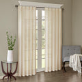 Solid Crushed Curtain Panel Pair 2 Pcs Window Panels Cream Polyester