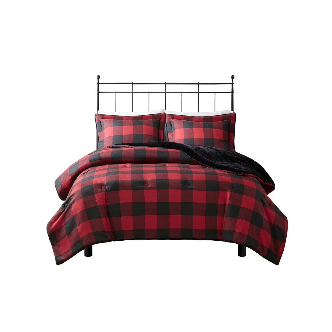 Faux Wool To Faux Fur Down Alternative Comforter Set King Multicolor Polyester