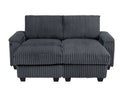 27.2 Inch Corduroy Fabric Ottoman Removeable Seat Cushion Dark Grey One Ottoman, Do Not Include Sofa Dark Gray Fabric