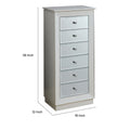 Wood Jewelry Armoire Having 6 Drawers With Mirror Front, White White Wood