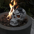 Demon Skull,Suitable For Outdoor Fireplace And Fire Pit, Halloween Decoration Black White American Traditional Magnesium Oxide