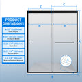 55 To 59 Inches Width 72 Inches Height Double Sliding Semi Frameless Shower Door With 1 4 Inches 6Mm Clear Tempered Glass, Matte Black Finish Matte Black Bathroom European,Luxury,Modern Glass