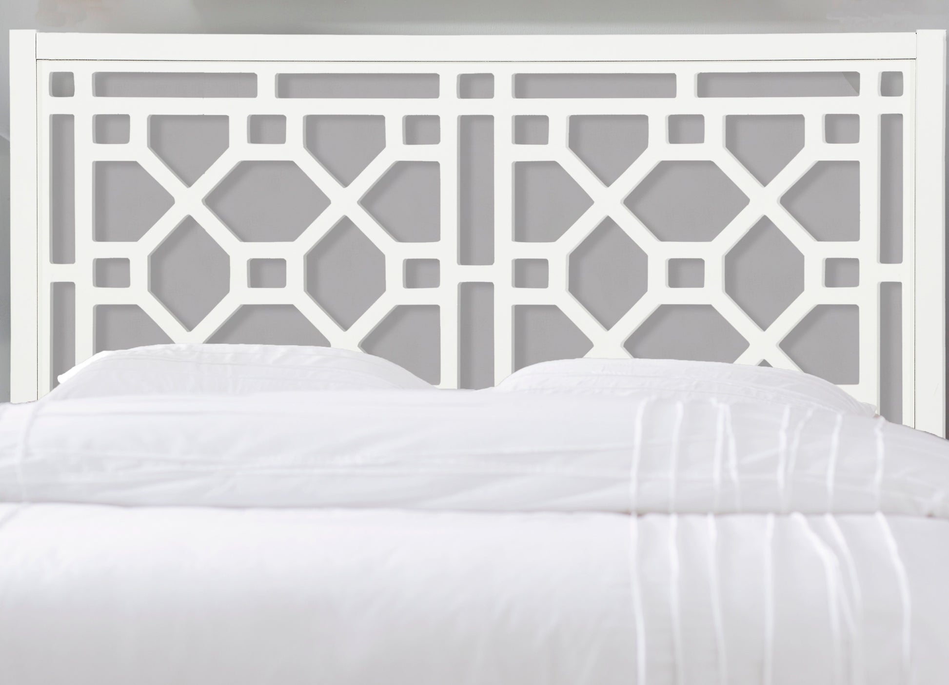 Tabor Chippendale White Headboard Queen Full Queen White Wood Mdf