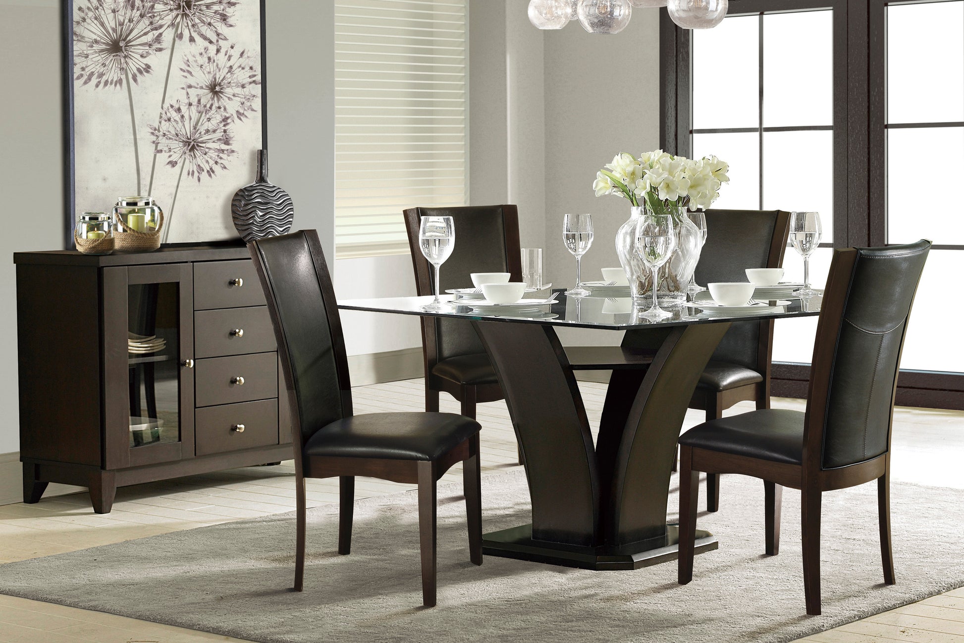Modern Contemporary Dining Side Chairs Set Of 2 Dark Brown Faux Leather Upholstered Espresso Finish Hardwood Solid Dark Brown,Espresso Dining Room Side Chair Wood