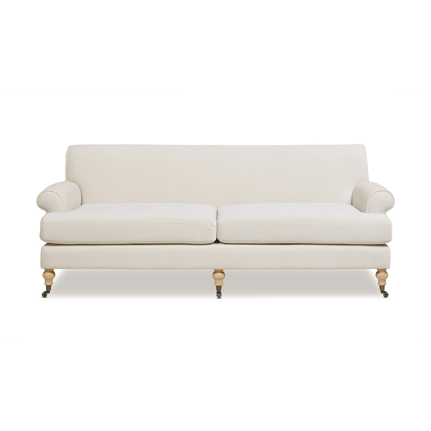 Alana 88" Lawson Two Cushion Tightback Sofa, French Beige Performance Velvet Beige Foam Velvet 3 Seat