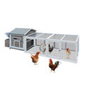 118 Wooden Chicken Coop Hen House Poultry Cage With Free Range Doors, Nesting Box,Leakproof Pull On Tray Gray Wood