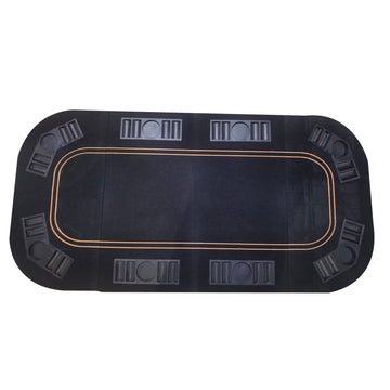 63" Folding Poker Tabletop For Table Games Blackjack Black Felt With Carrying Bag Black Primary Living Space Modern Mdf