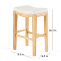 Tiffin Studded Counterstool Set Of 2 Beige Particle Board