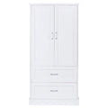 Tall Bathroom Storage Cabinet, Cabinet With Two Doors And Drawers, Adjustable Shelf, Mdf Board, White White Mdf